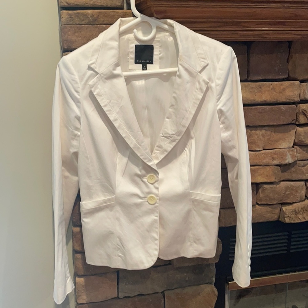 The Limited White Two-Button Blazer